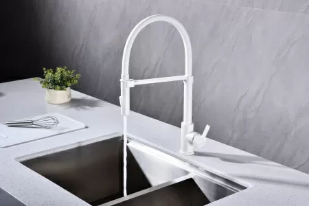 Смеситель для кухни Paulmark HALT Ha214021-431, белый матовый