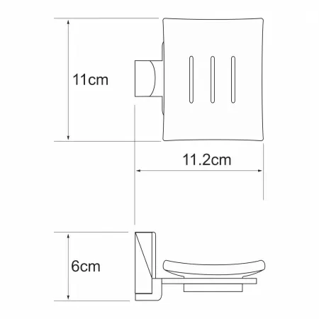 Комплект аксессуаров для ванной комнаты WasserKRAFT Leine (полка, подстаканник, мыльница, крючок)