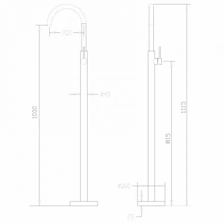 Смеситель ABBER Wasser Kreis AF81121G для раковины скрытого монтажа, золото матовое