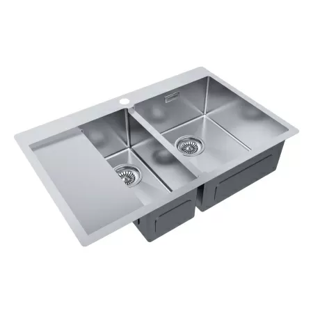 Мойка Paulmark KRONER 78/2SF PM227851-BSR 510х780х200 мм, нержавеющая сталь, нержавеющая сталь