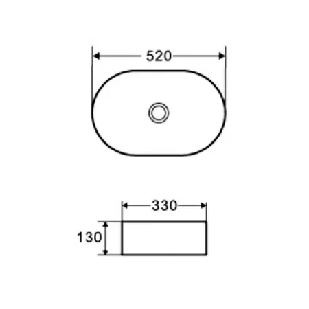 Раковина Azario 520х330х130 накладная, белый (AZ-1048)