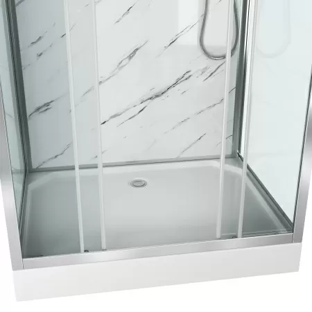 Душевая кабина Niagara Luxe NG-7772QM (120x90х210) низкий поддон(15см),дверь раздвижная,стенки мрамор,4 места