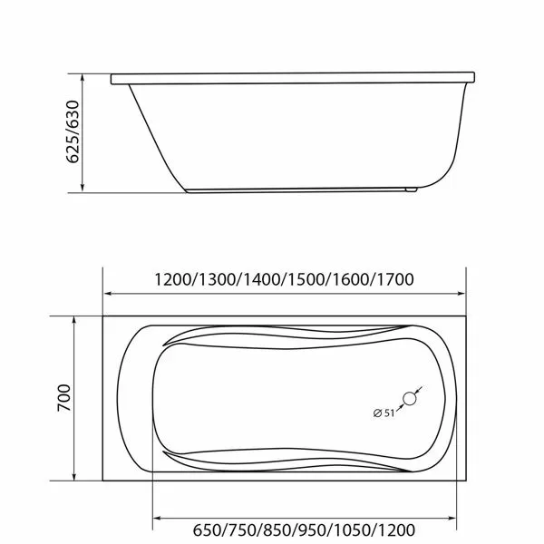 Ванна 1Marka CLASSIC 150х70 A с каркасом