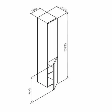 Шкаф-пенал AM.PM Gem M90CHR0306GM подвесной, правый, 30 см, графит матовый