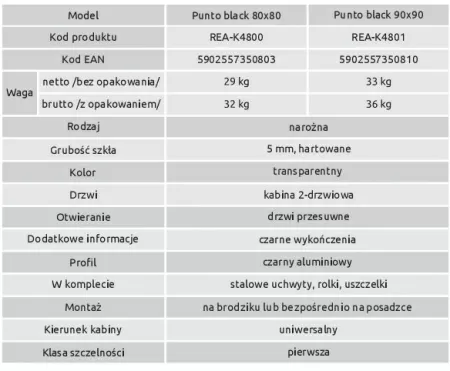 Душевой уголок Rea PUNTO 90x90 REA-K4801