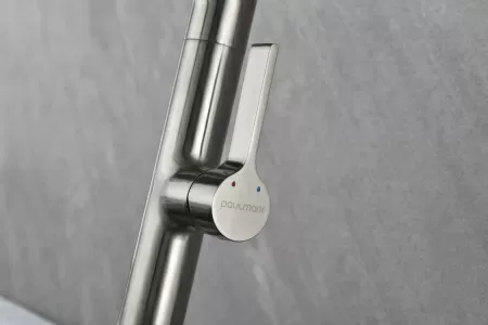 Смеситель для кухни Paulmark Barrel Ba214029-BS, брашированная нержавеющая сталь