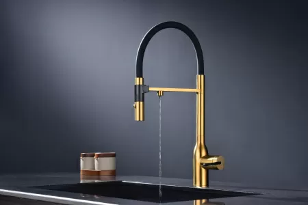 Смеситель для кухни Paulmark MAGNETO ONE Ma213188-BG, брашированное золото