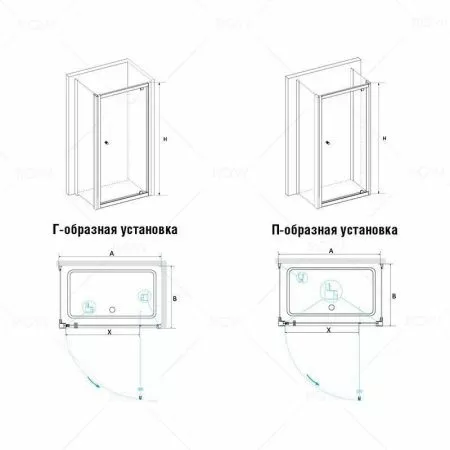 Душевой уголок RGW PA-43 (PA-05 + Z-050-1) стекло прозрачное 70х100, 04084370-011