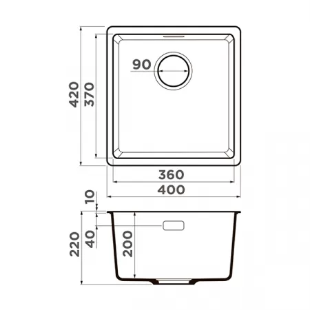 Кухонная мойка Omoikiri Kata 40-U-GR Artgranit leningrad grey 4993397