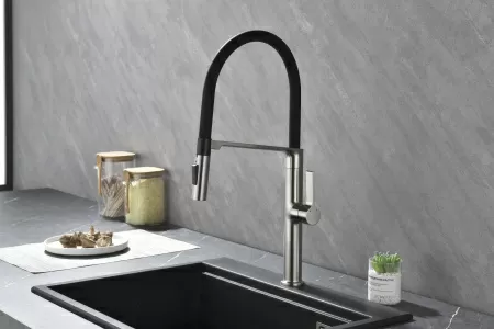 Смеситель для кухни Paulmark Barrel Ba214029-BS, брашированная нержавеющая сталь