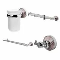 Комплект аксессуаров для ванной комнаты WasserKRAFT Aland (штанга, подстаканник, полка, крючок)