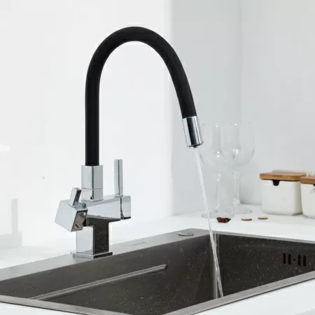 Смеситель для кухни с гибким изливом и подключением фильтра GAPPO G4395-30, хром