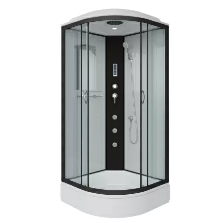 Душевая кабина Niagara Classic NG-6701-14F (90х90х215) средний поддон(26см),черный,стекло прозрачное