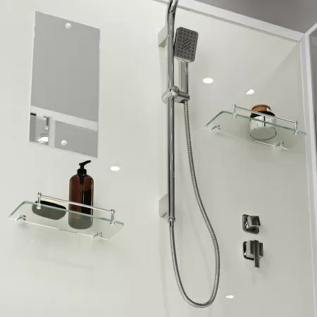 Душевая кабина Niagara Standart ST100/80/15Q/BK (100х80х200) прямоугольник,поддон 15см,распашная,проф.белый,без крыши