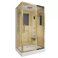 Душевая кабина Niagara Luxe NG-7711GR (90x120х215) низкий поддон(15см),дверь раздвижная,стенки золото