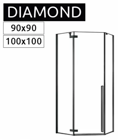 Душевой уголок Rea Diamond Black 90x90 K5622