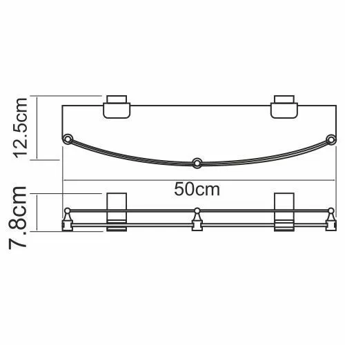 Полка стеклянная с бортиком WasserKRAFT Lopau K-6044