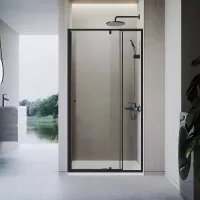 Душевая дверь Veconi Vianno VN-26B, 1200x1950, Черный матовый, стекло прозрачное